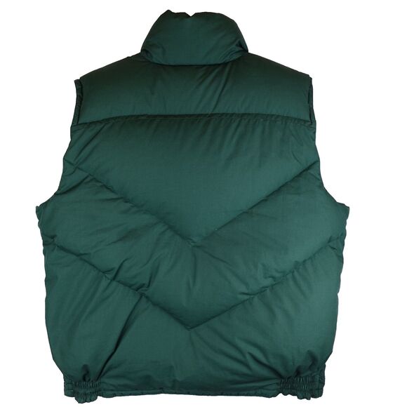 Vintage St. John's Bay Down Puffer Vest Men XL Waterfowl Green Zip Snap Outdoor - Picture 2 of 14